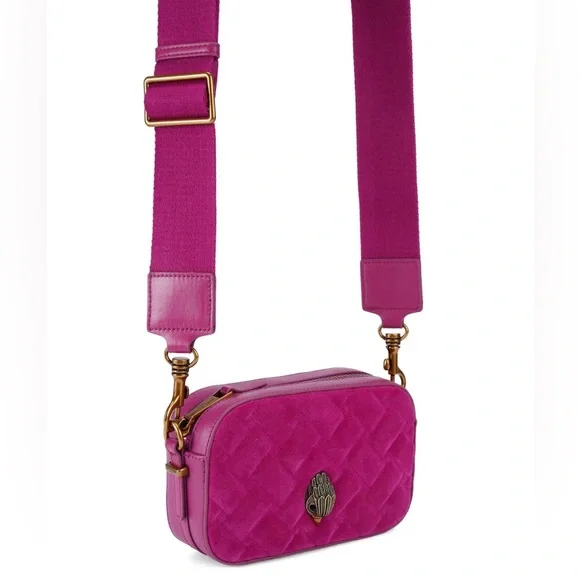 🔥🔥🔥NEW Kurt Geiger London Small Kensington Quilted Suede Camera Crossbody Bag - Picture 3 of 10